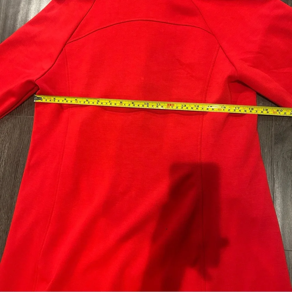 Red Hooded Dress with Zipper - Picture 10 of 11